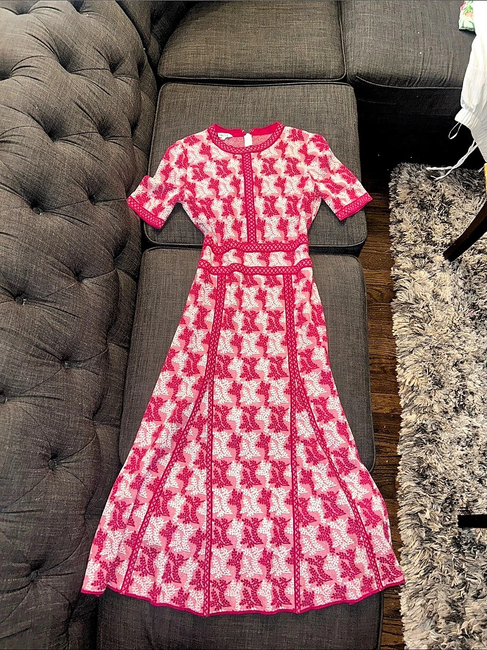 MISOOK Floral Maxi Dress in Pink & White Like New